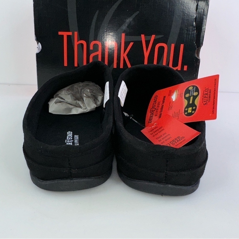 NEW Deer Stags Slipperooz Wherever Men's Slippers Midnight Black house shoes - Picture 4 of 8